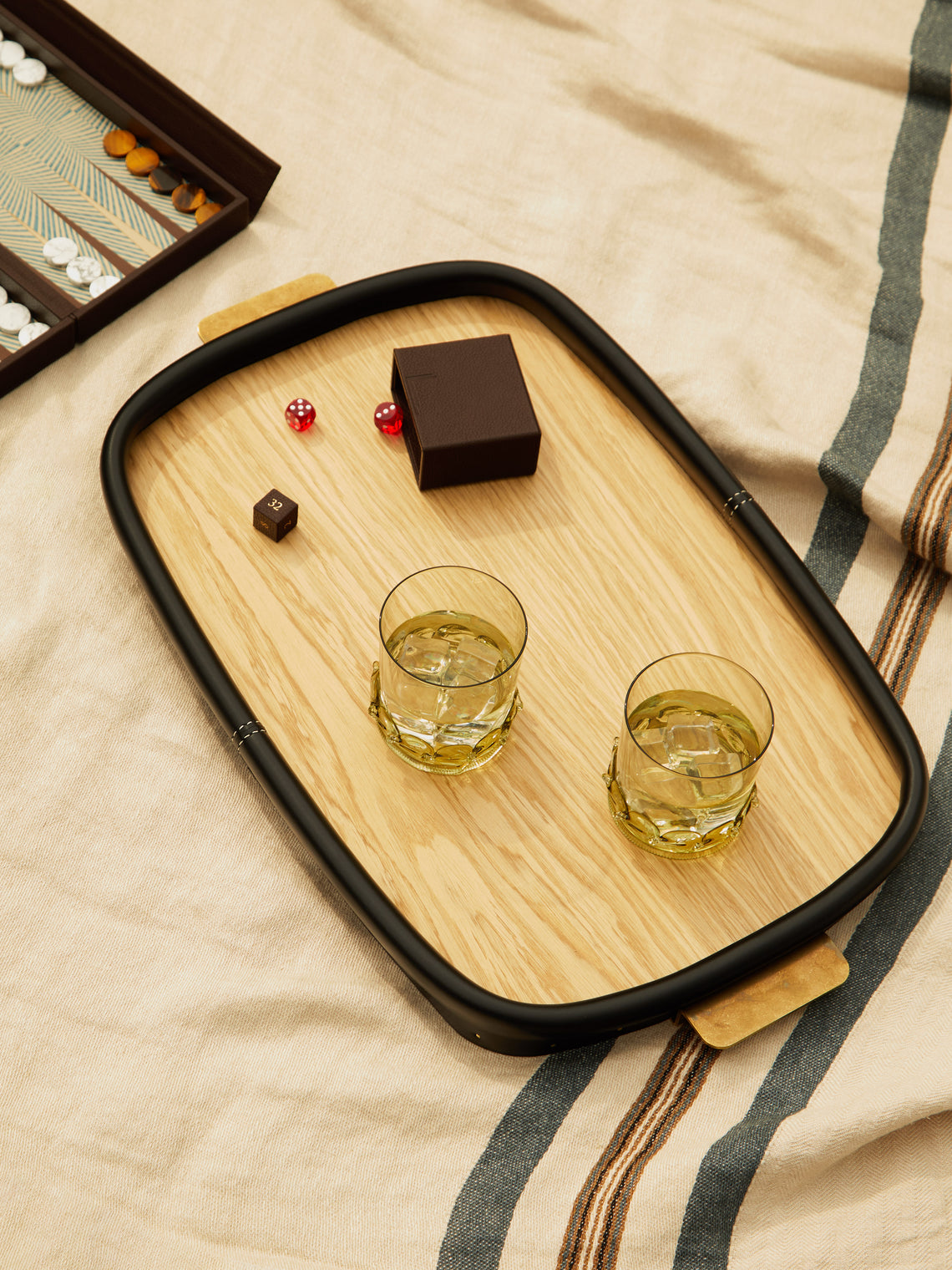 Otis Ingrams - Bolster Leather and Wood Tray -  - ABASK