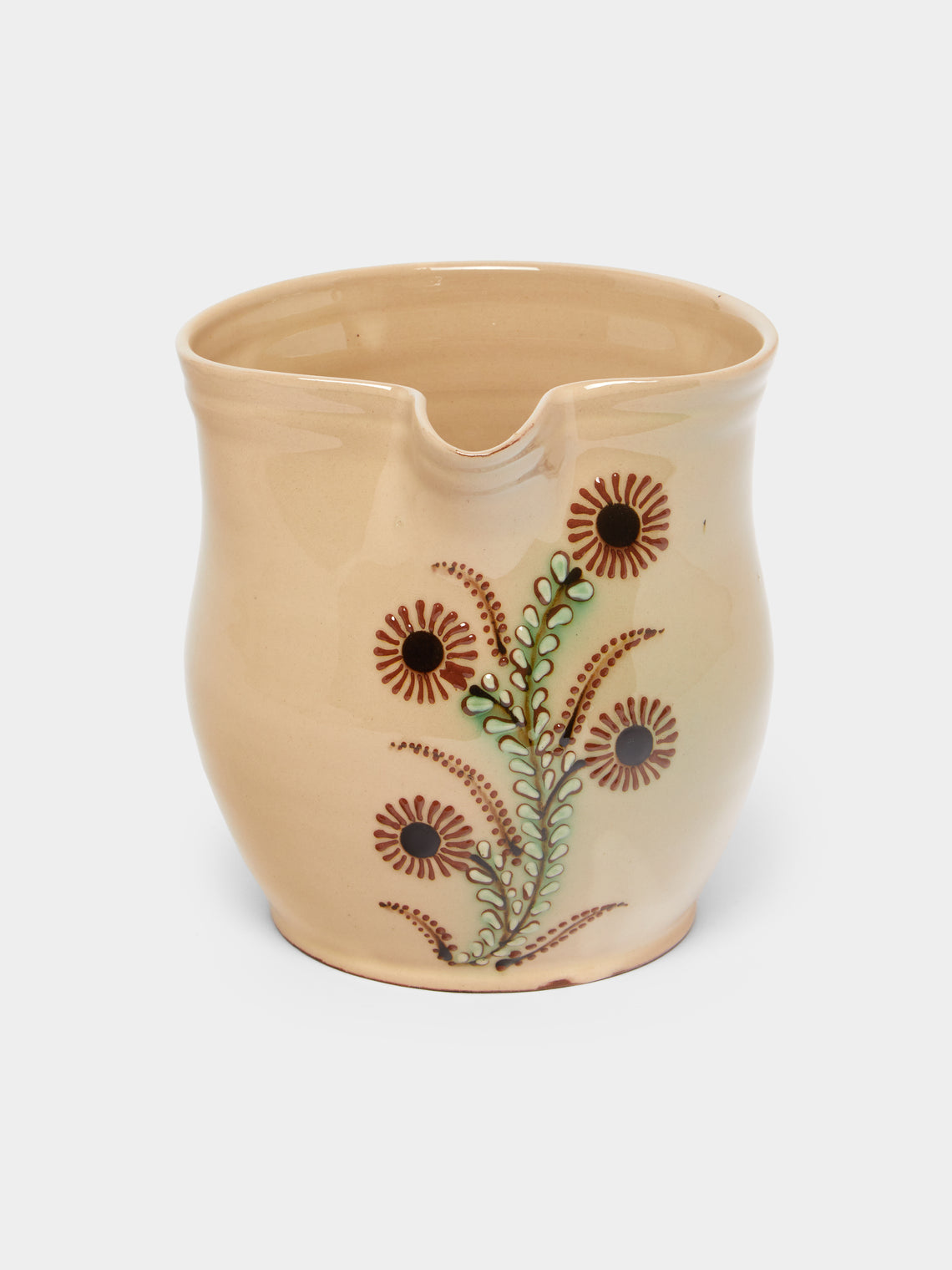 Poterie d’Évires - Flowers Hand-Painted Ceramic Rounded Jug -  - ABASK