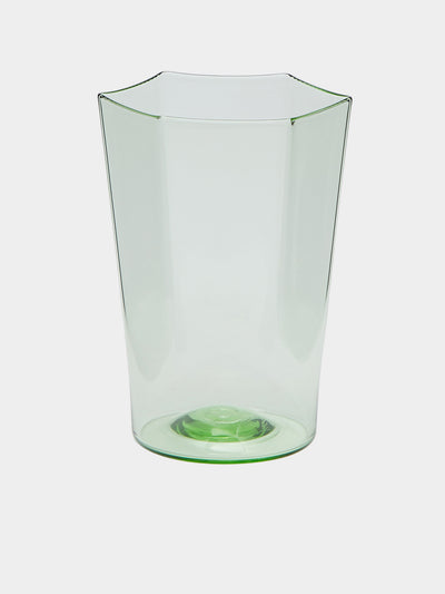 Yali Glass - Venexia Hand-Blown Murano Glass Medium Highballs (Set of 2) - Green - ABASK- 