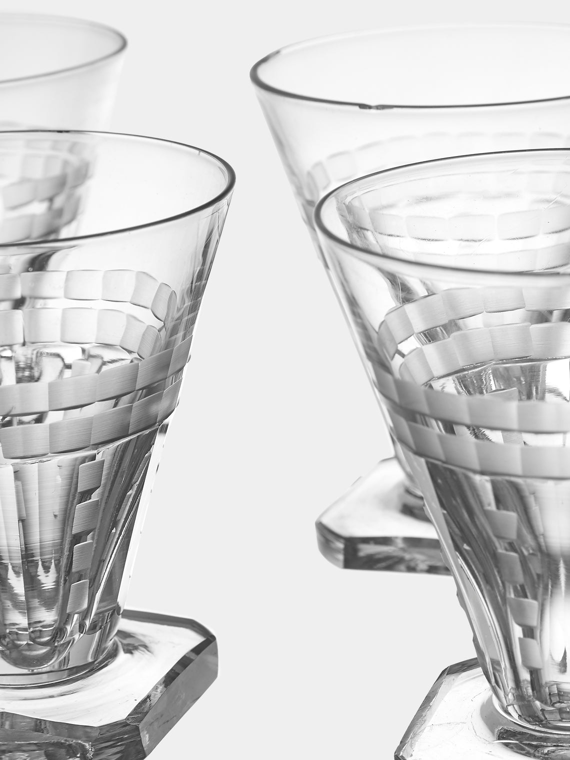 Antique and Vintage - 1920s Saint Louis Crystal Glasses (Set of 8) - Clear - ABASK