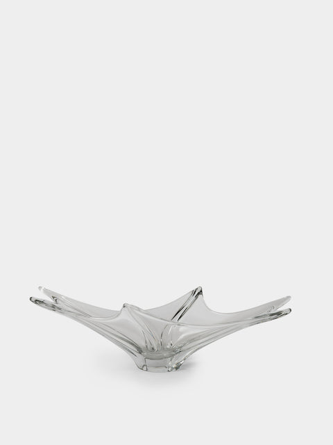 Antique and Vintage - Mid-Century Daum Crystal Fruit Bowl - Clear - ABASK - 