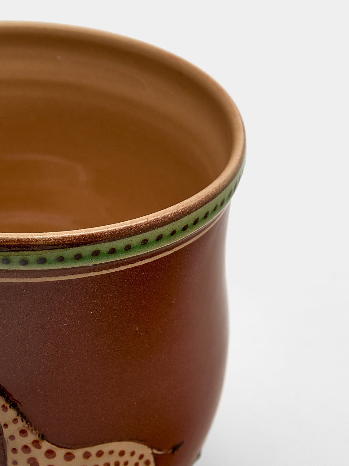 Poterie d’Évires - Giraffes Hand-Painted Ceramic Mini Lidded Pot - Light brown - ABASK