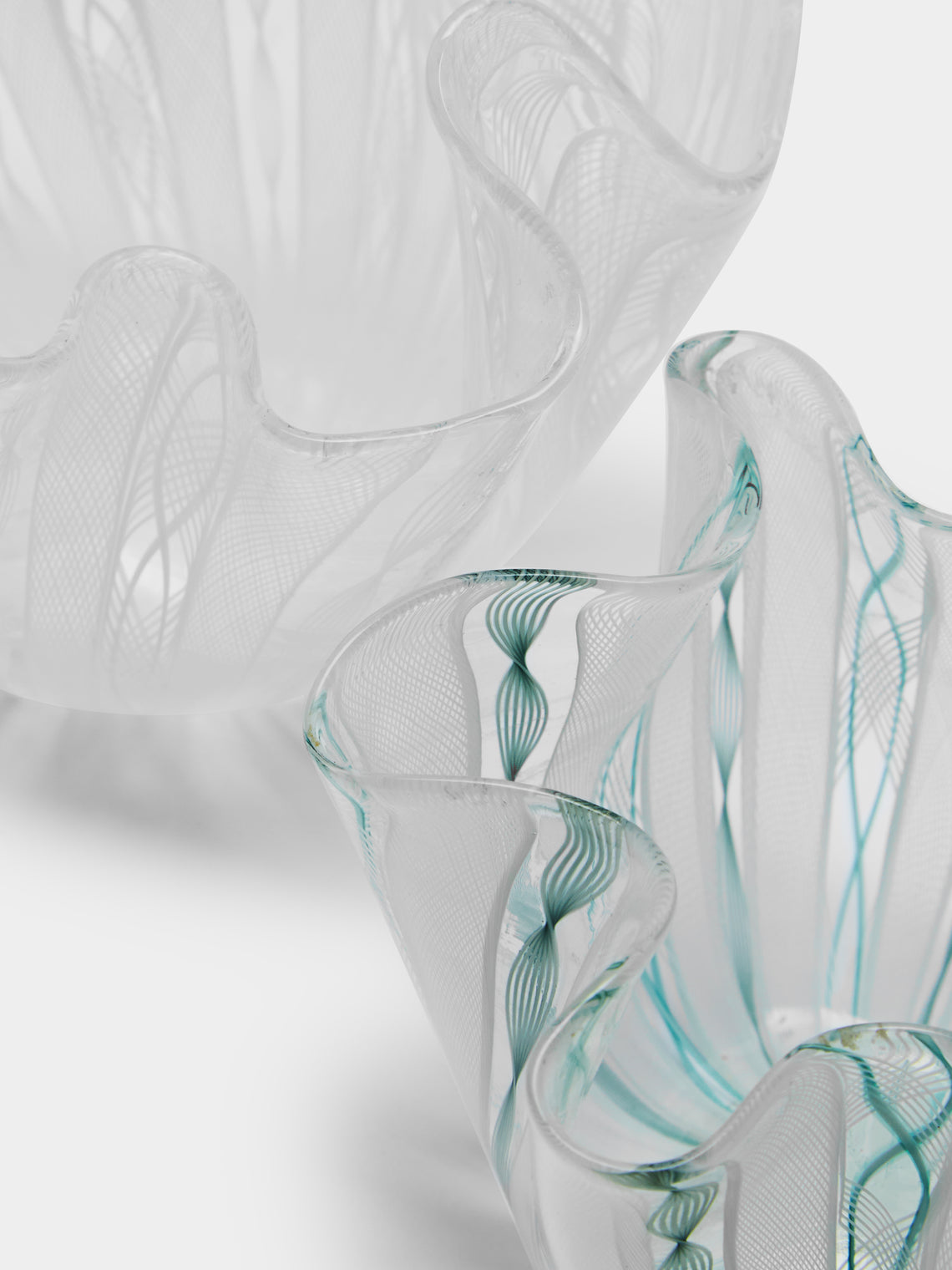Antique and Vintage - 1950s Venini Fazzoletto Hand-Blown Murano Glass Vases (Set of 2) -  - ABASK