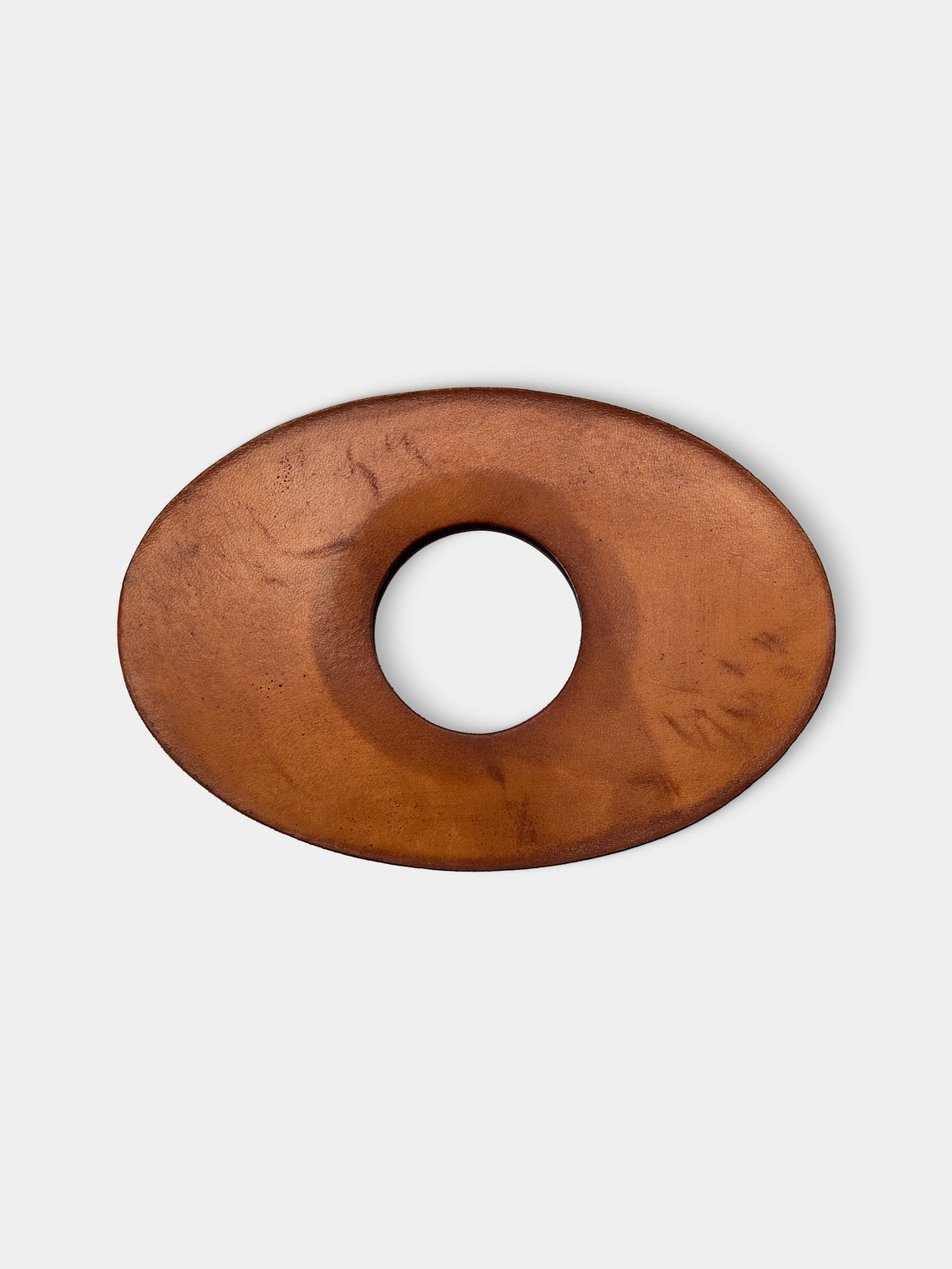 Peter Speliopoulos Projects - Hand-Stained Leather Napkin Rings (Set of 4) - Tan - ABASK - 