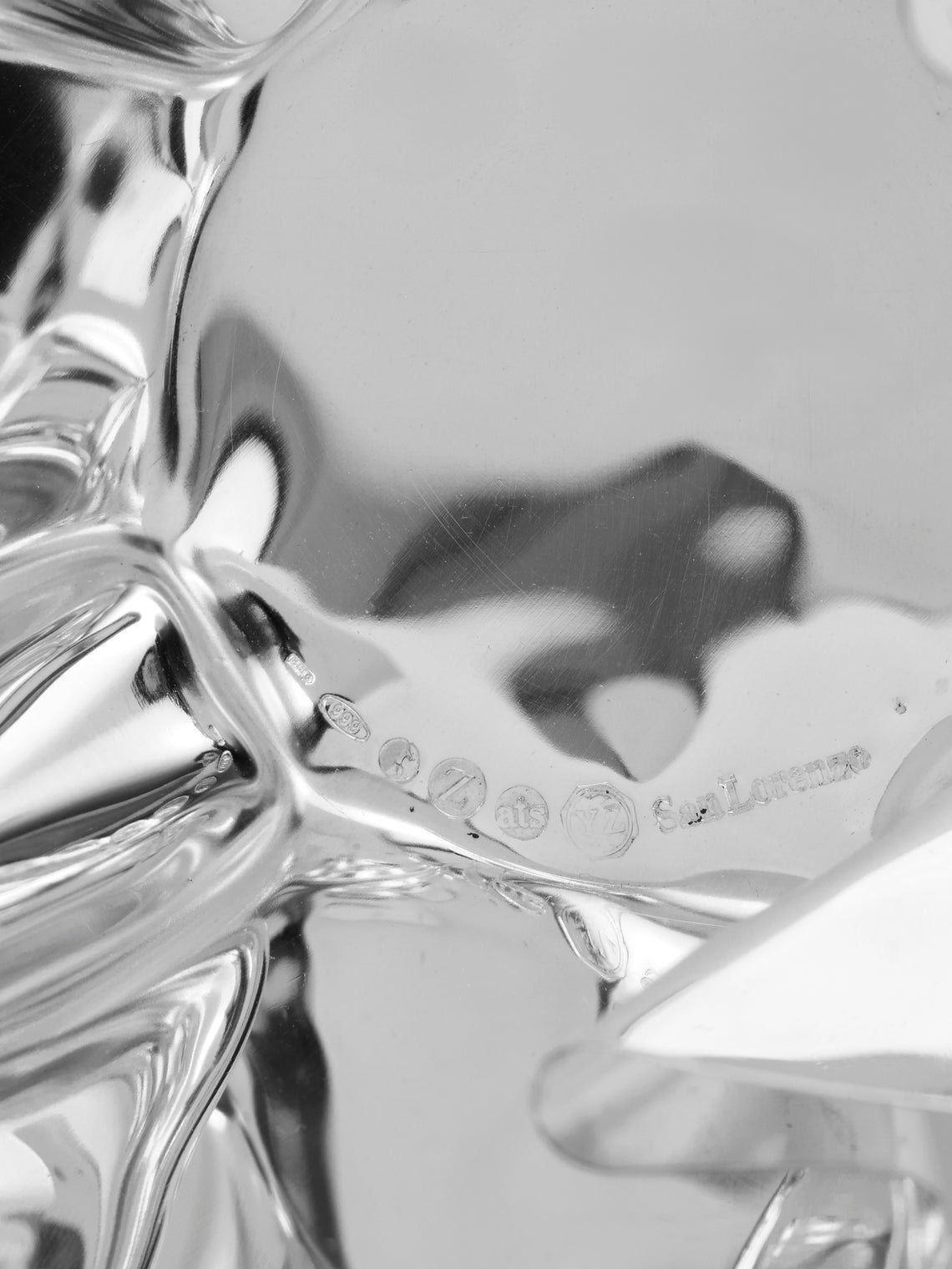 San Lorenzo - 1993 Afra and Tobia Scarpa Cartoccio Pure Silver Bowl (4in/10cm) - Silver - ABASK