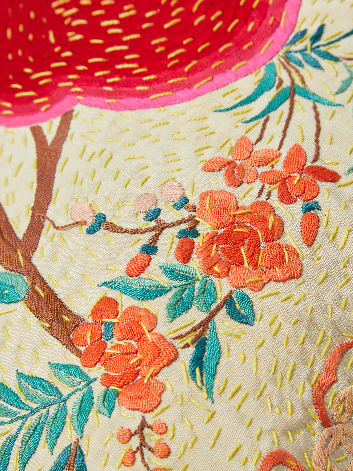 By Walid - 1920s Chinese Embroidery Silk Cushion -  - ABASK