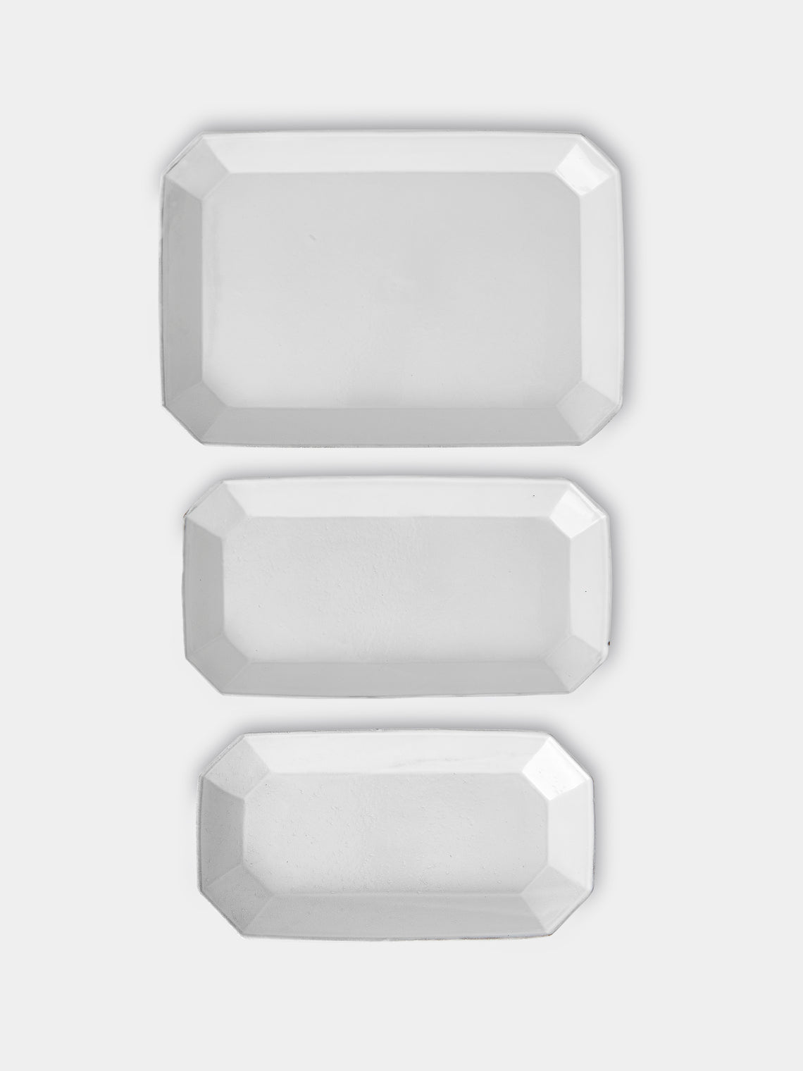 Astier de Villatte - Hand-Glazed Ceramic Long Platters (Set of 3) - White - ABASK