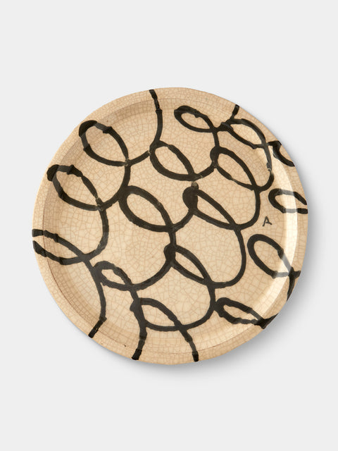 Aono Pottery - Slipware Round Platter - Cream - ABASK - 