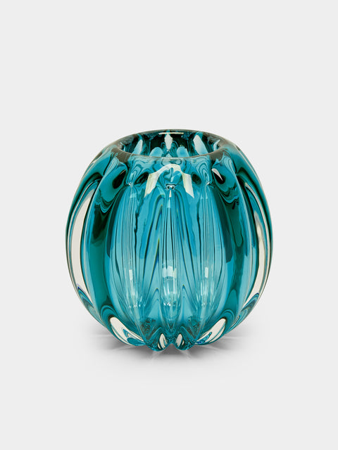 Yali Glass - Fiori Uovo Hand-Blown Murano Glass Bud Vase (4.5in/12cm) - Green - ABASK - 