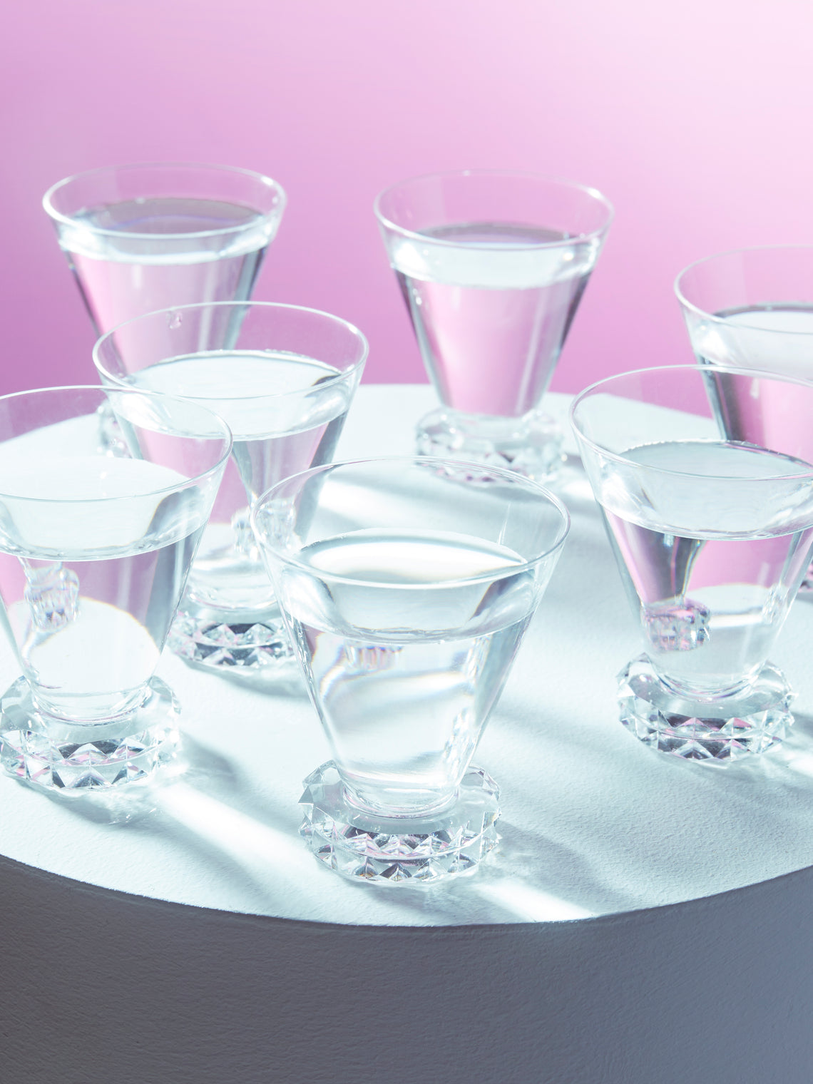 Antique and Vintage - 1930s Saint Louis Diamonds Crystal Liqueur Glasses (Set of 8) -  - ABASK
