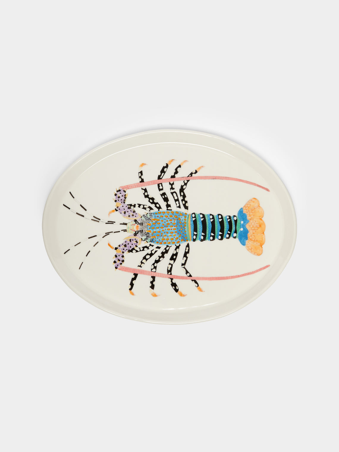 Casa Adams - Tropical Rock Lobster Hand-Painted Porcelain Serving Platter -  - ABASK - 