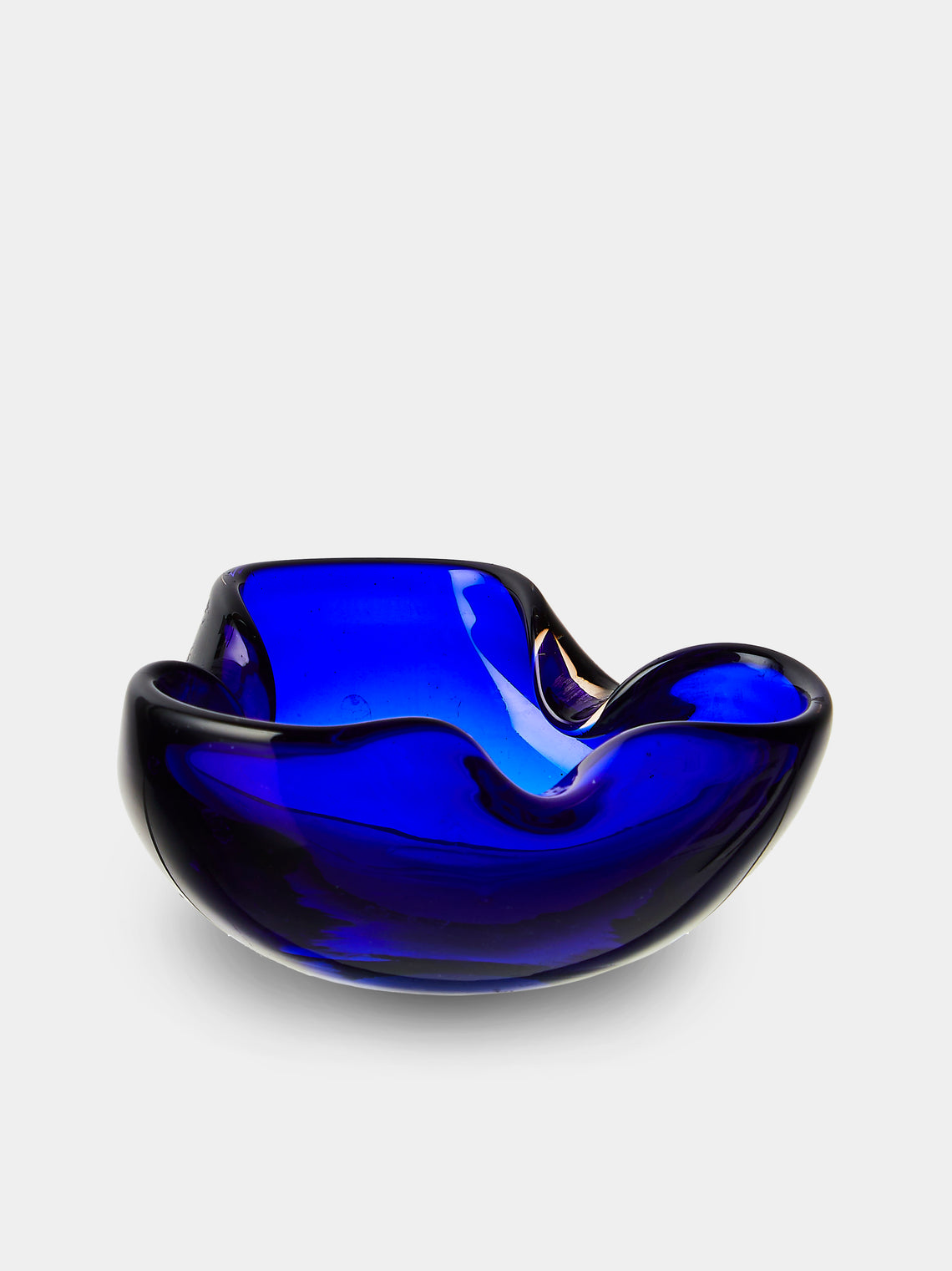 Antique and Vintage - Mid-Century Glass Ashtray - Blue - ABASK - 