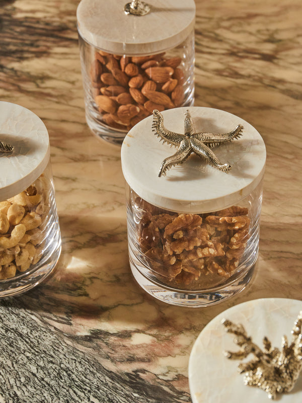 Objet Luxe - Silver-Plated, Shell and Glass Jar -  - ABASK