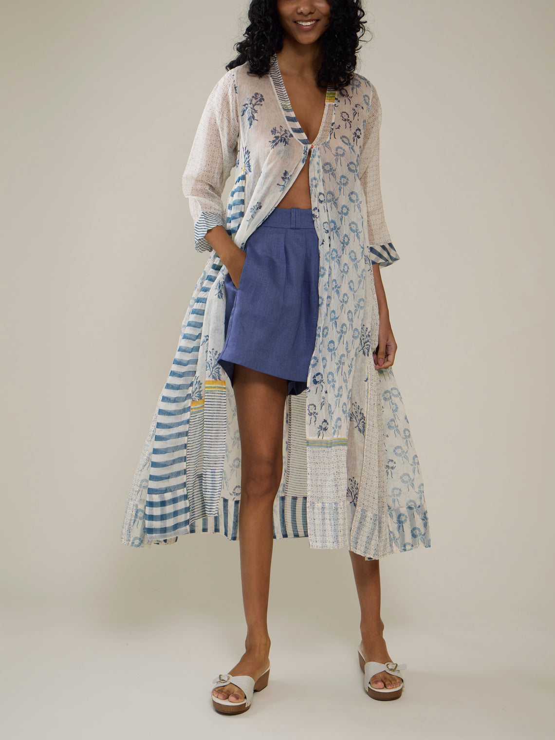 Injiri - Amber 84 Hand-Loomed Cotton and Silk Dress | Size: S - Multiple - ABASK