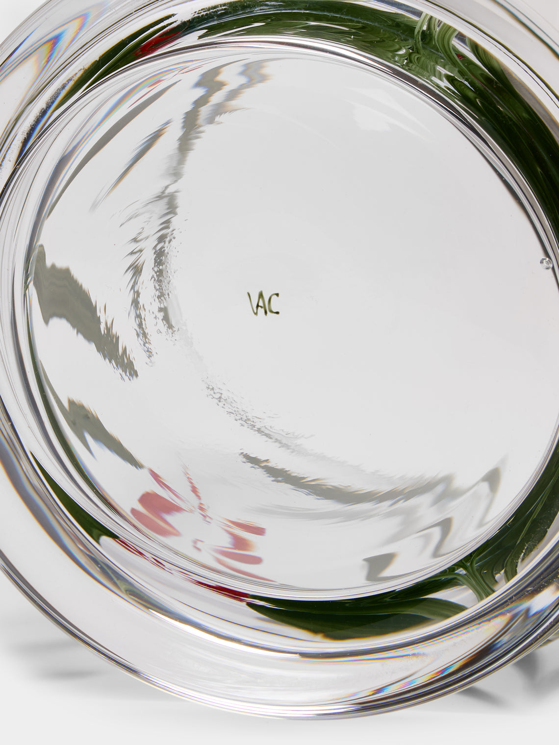 Los Vasos de Agua Clara - Dragonfly Hand-Painted Crystal Hurricane Candle Holder - Green - ABASK