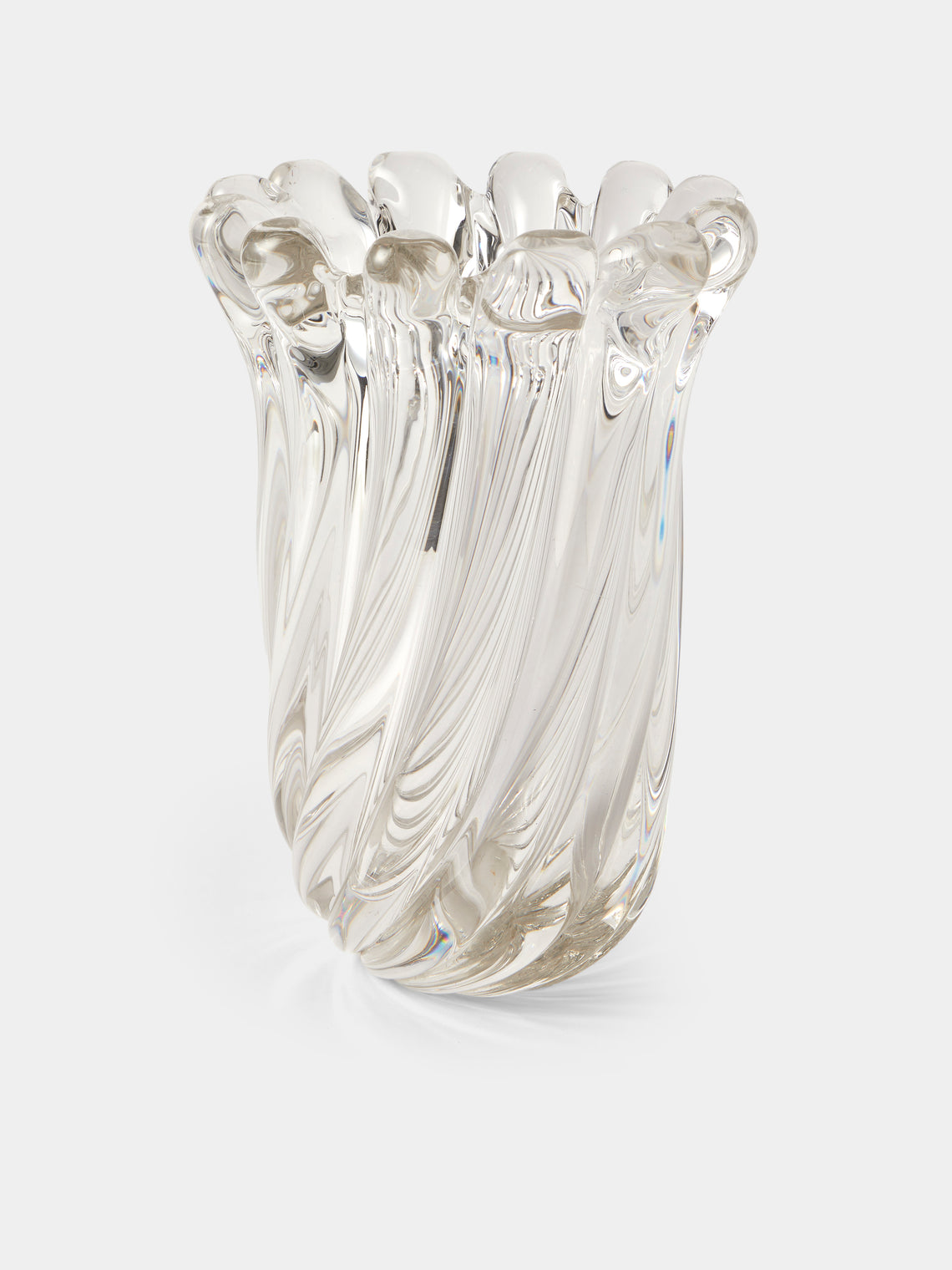 Antique and Vintage - Mid-Century Archimede Seguso Vase - Clear - ABASK - 
