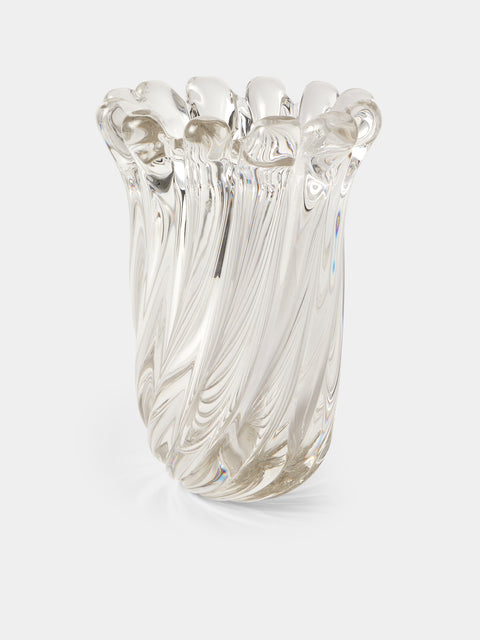 Antique and Vintage - Mid-Century Archimede Seguso Vase - Clear - ABASK - 