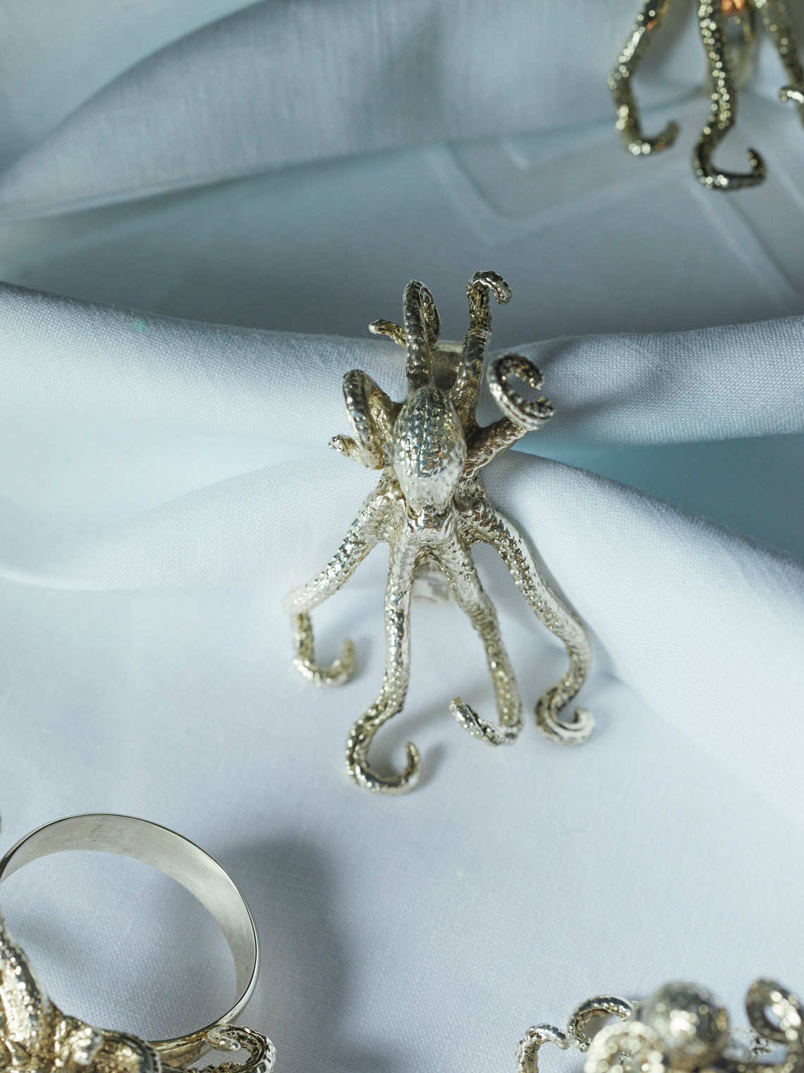 Objet Luxe - Silver-Plated Napkin Rings (Set of 4) -  - ABASK