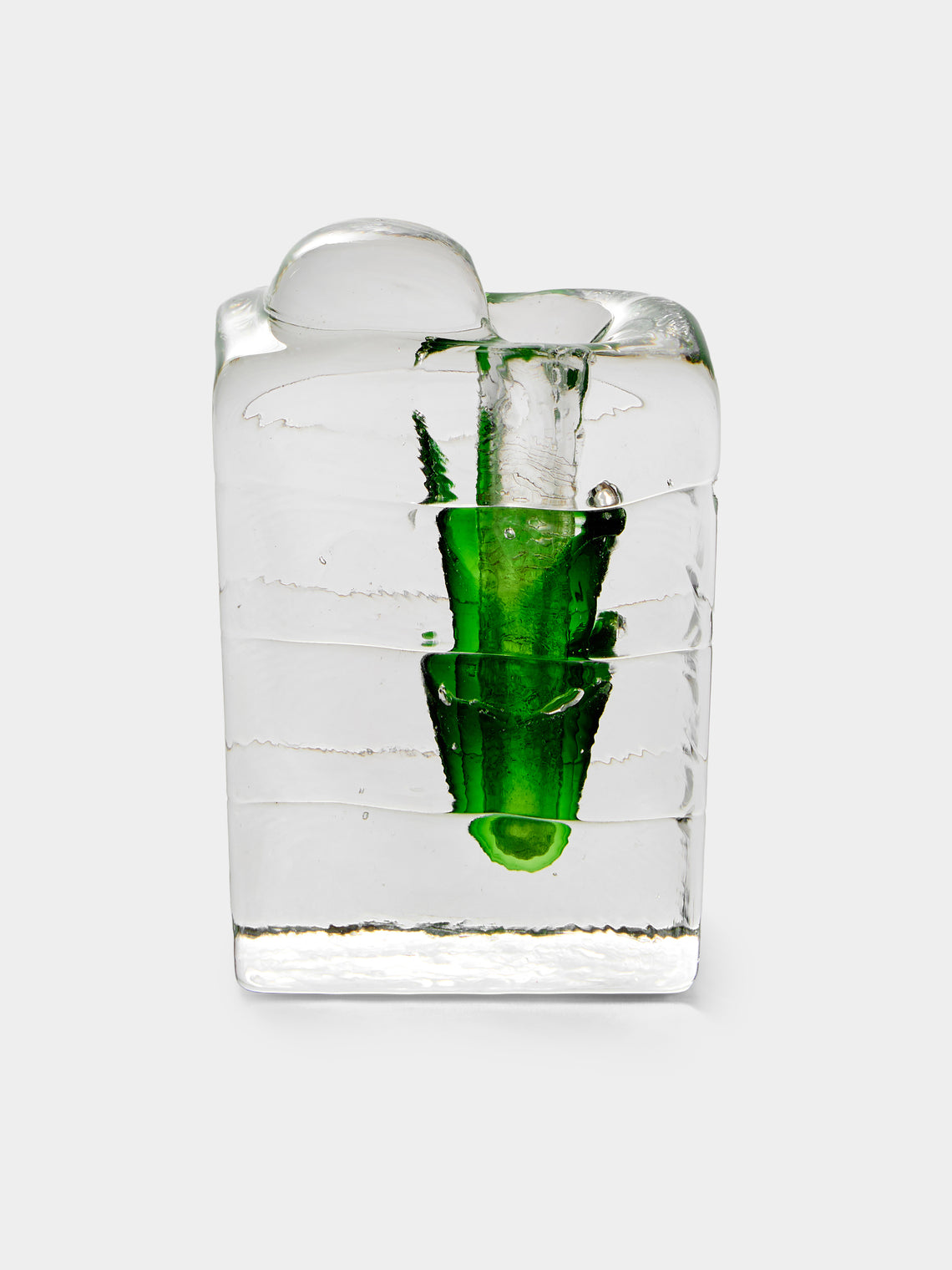 Antique and Vintage - Mid-Century Murano Glass Bud Vase (4.5in/11cm) - Clear - ABASK - 