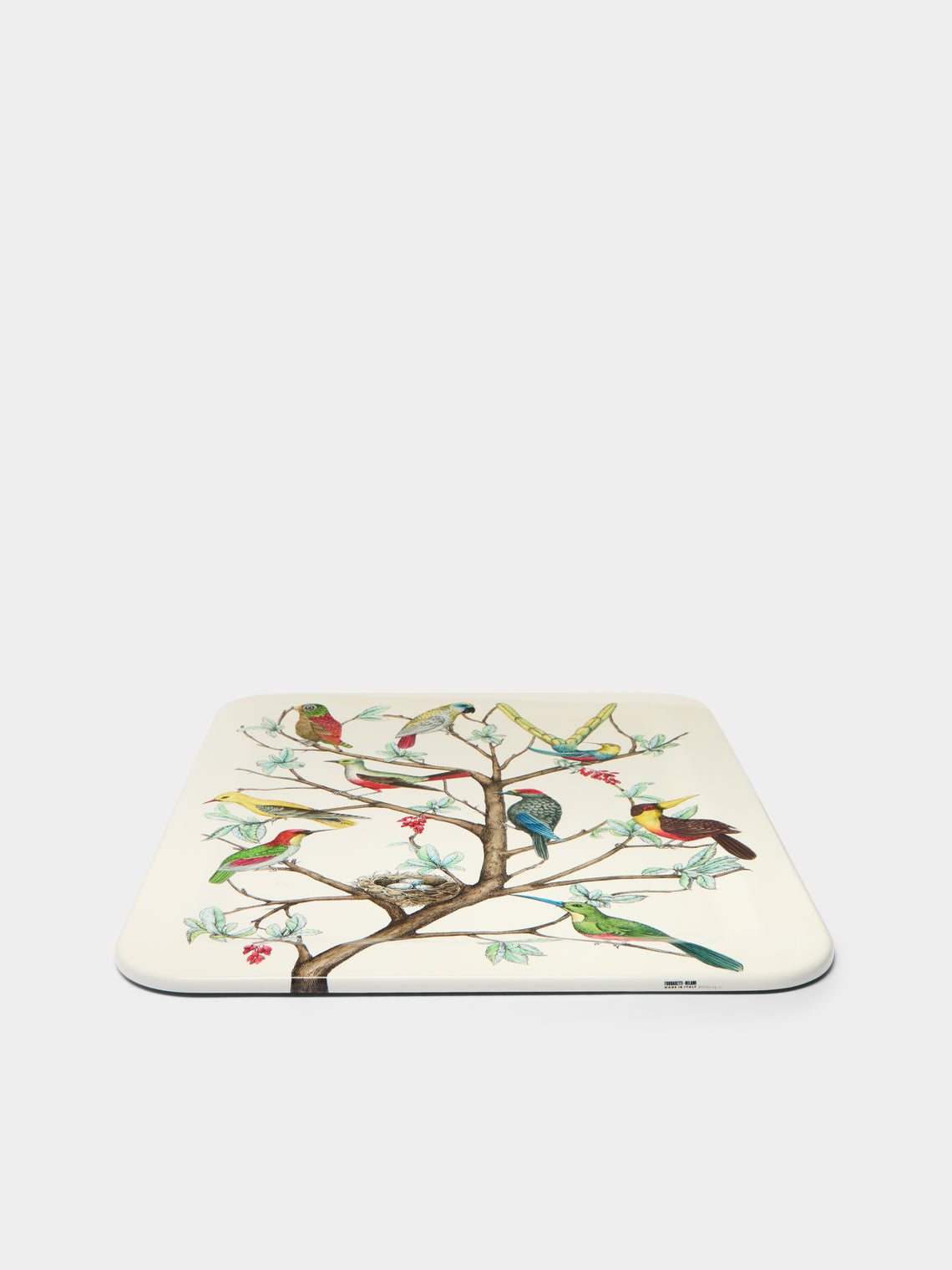 Fornasetti - Uccelli Hand-Painted Wood Tray -  - ABASK