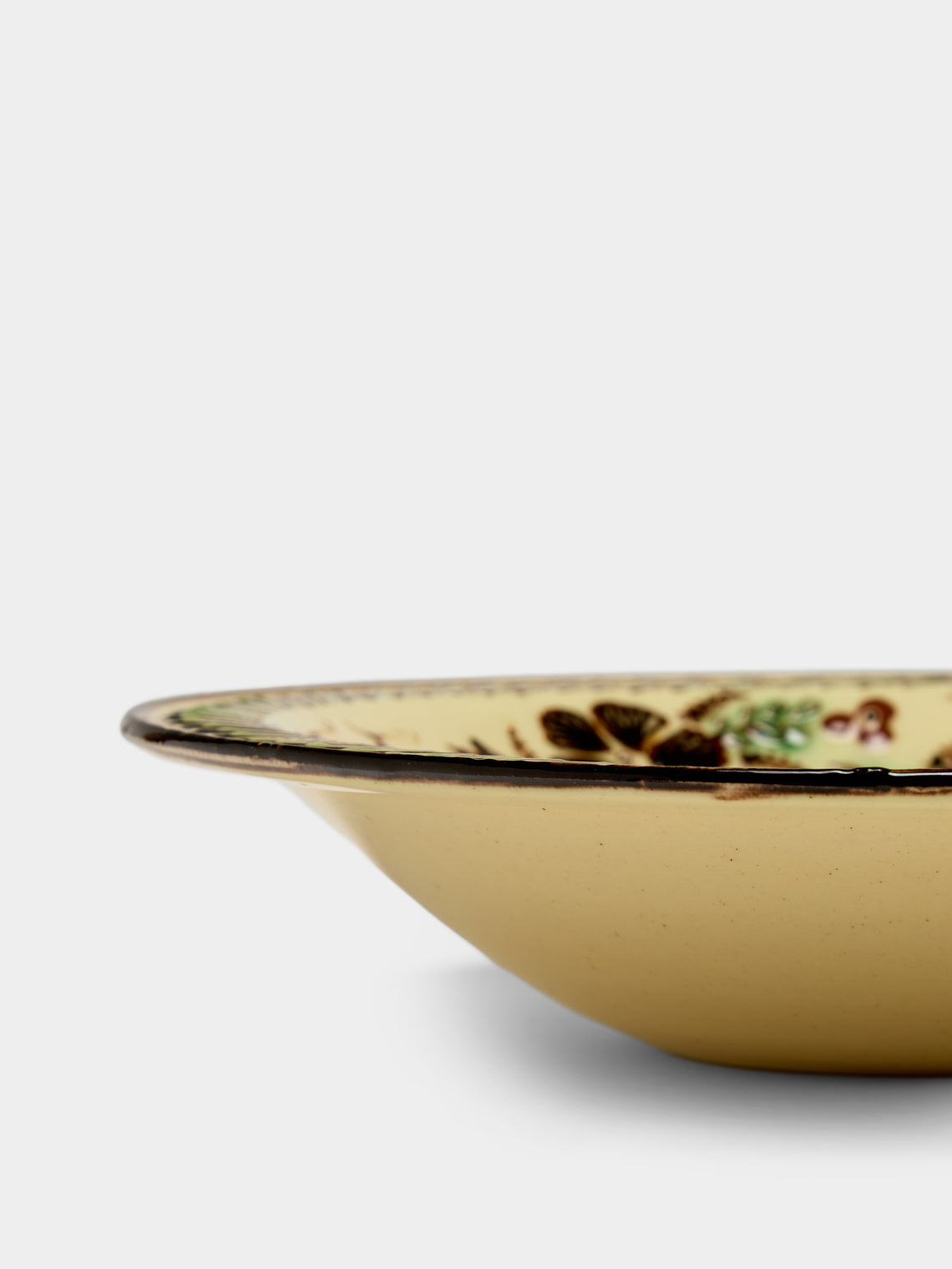 Poterie d’Évires - Chickens Hand-Painted Ceramic Serving Bowl - Cream - ABASK
