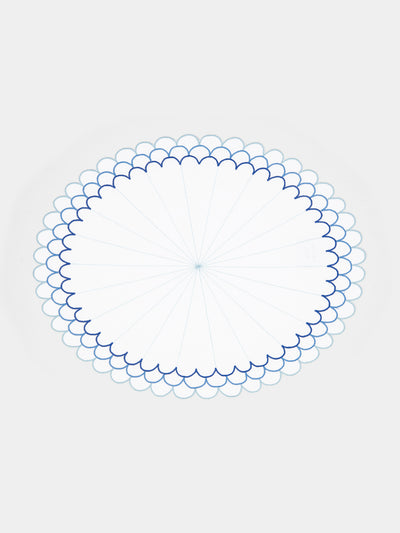 Los Encajeros - Escamas Embroidered Linen Placemats (Set of 4) -  - ABASK - 