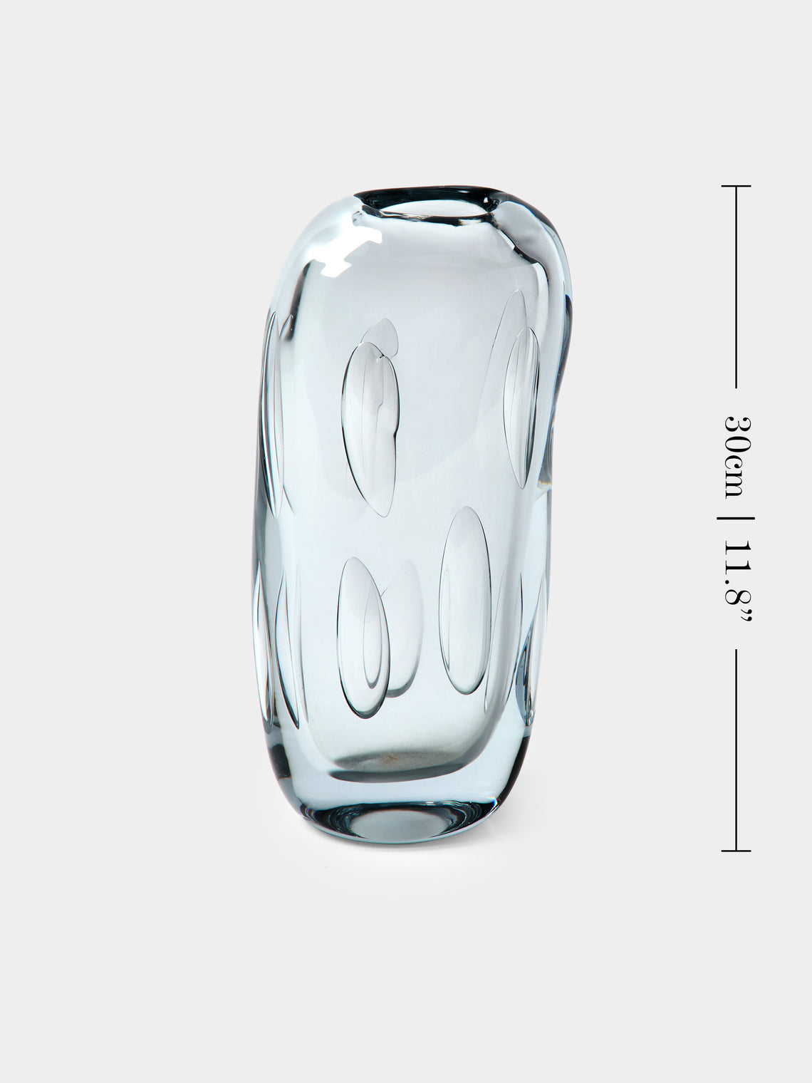 Antique and Vintage - 1960s Blob Crystal Vase (12in/30cm) - Clear - ABASK