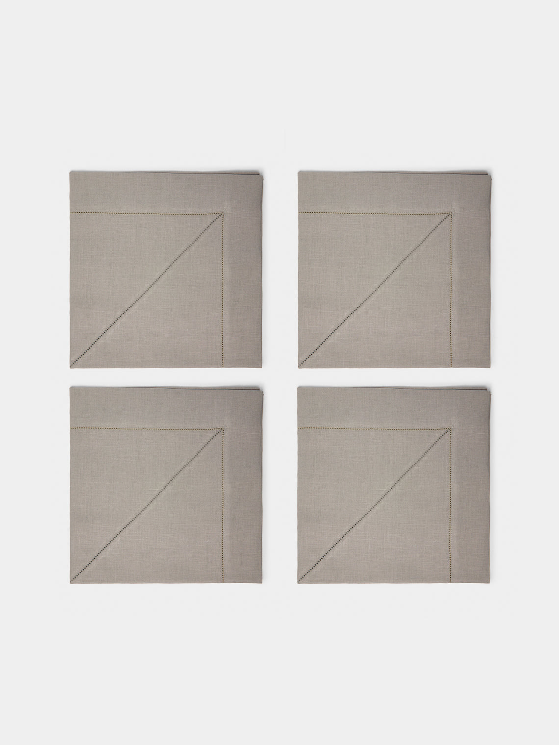Peter Speliopoulos Projects - Hem-Stitch Linen Napkins (Set of 4) - Gray - ABASK