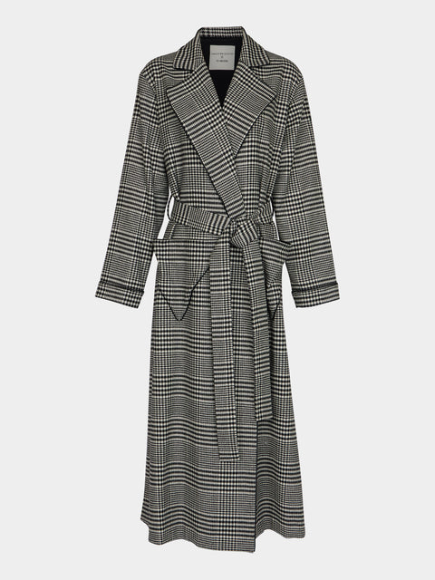 Emilia Wickstead - Wool Houndstooth Robe - Black - ABASK - 