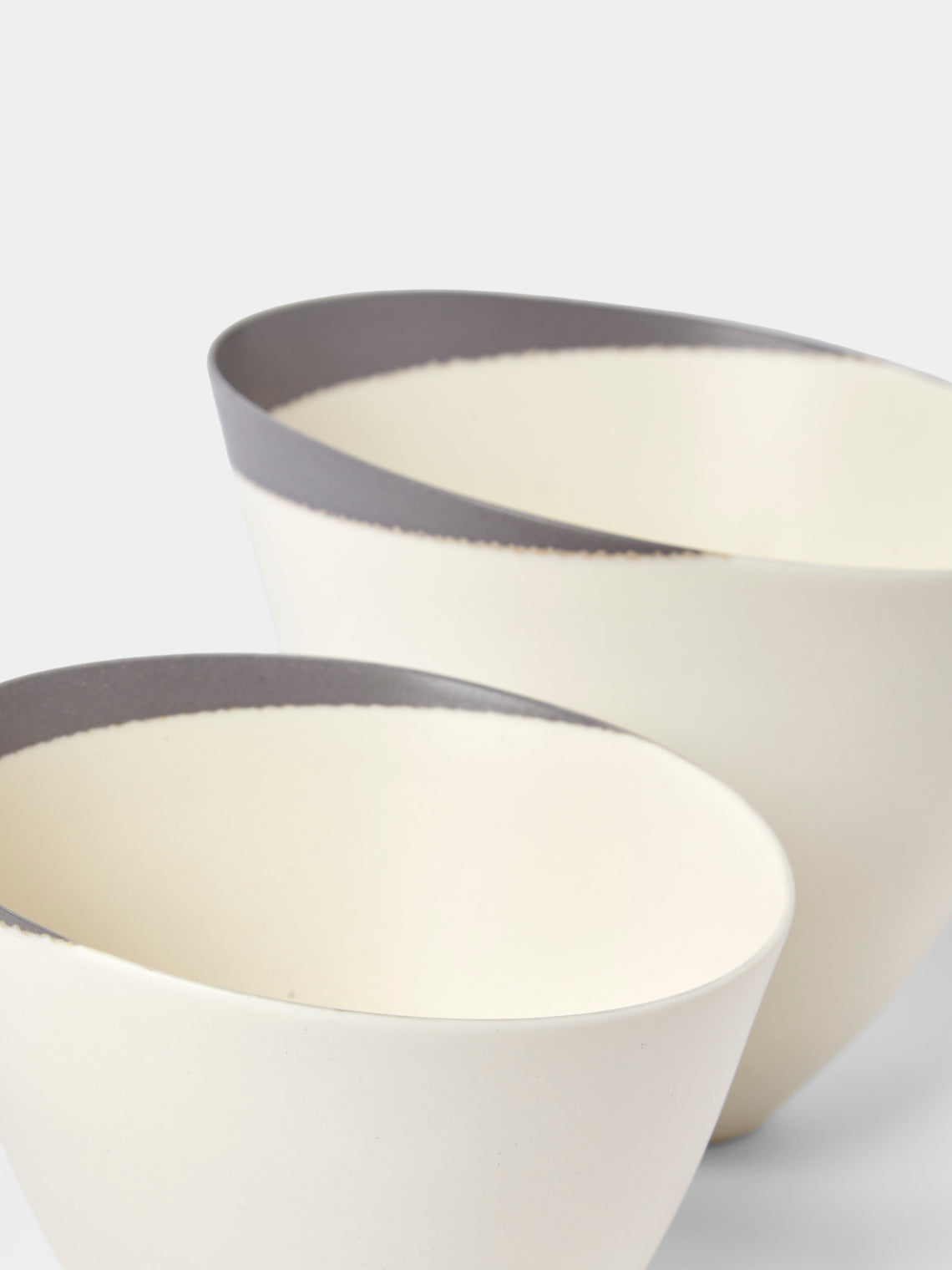 Paul James Ceramics - | Set of 2 | Fractured Reality Hand-Thrown Ceramic Bowls - White - ABASK