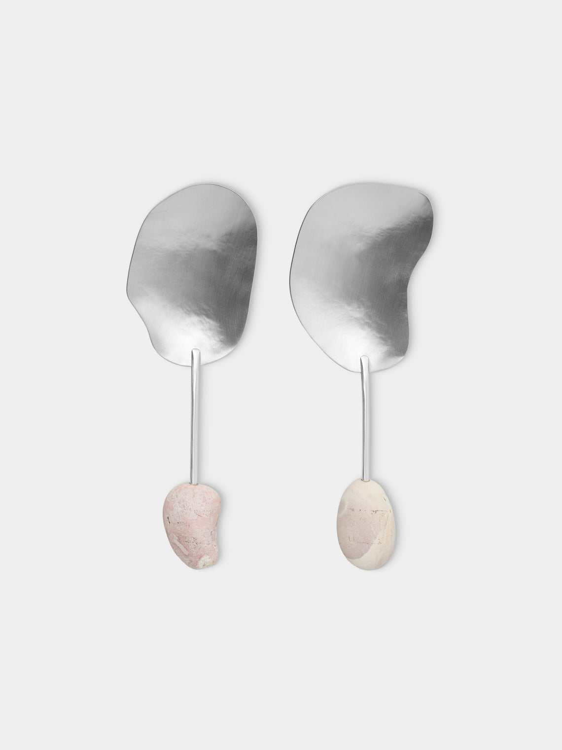 Thalia Maria Silver - Sterling Silver and Pebble Servers (Set of 2) - Silver - ABASK - 