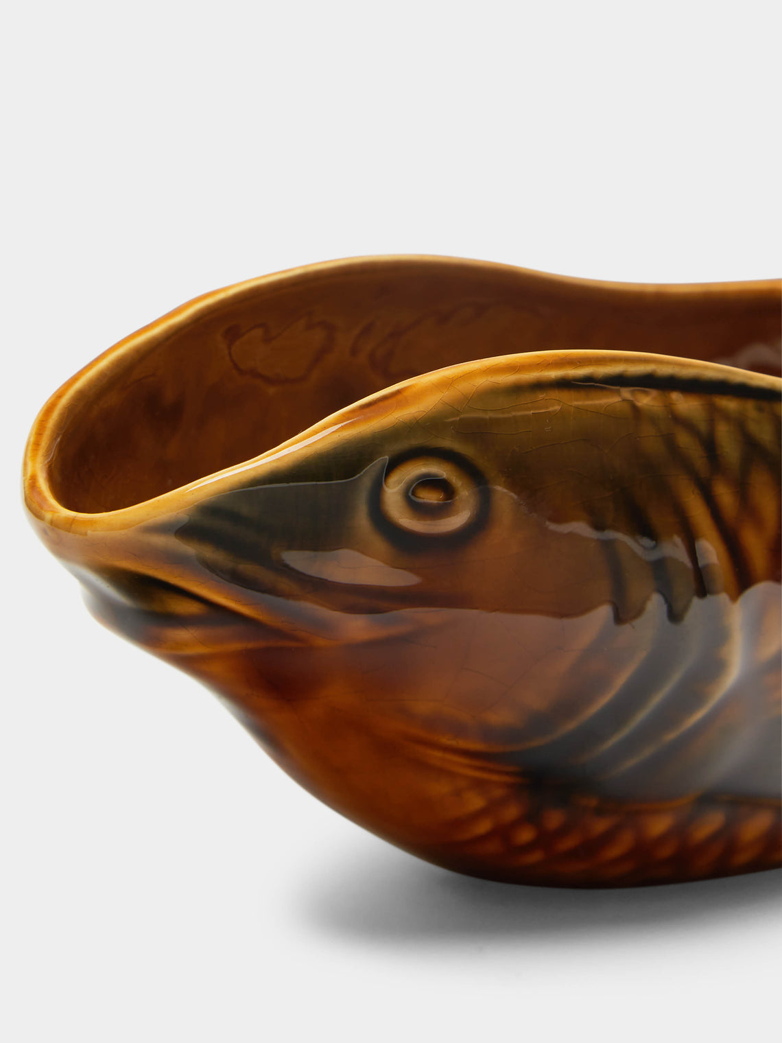Antique and Vintage - 1950s Sarreguemines Fish Ceramic Gravy Boat -  - ABASK