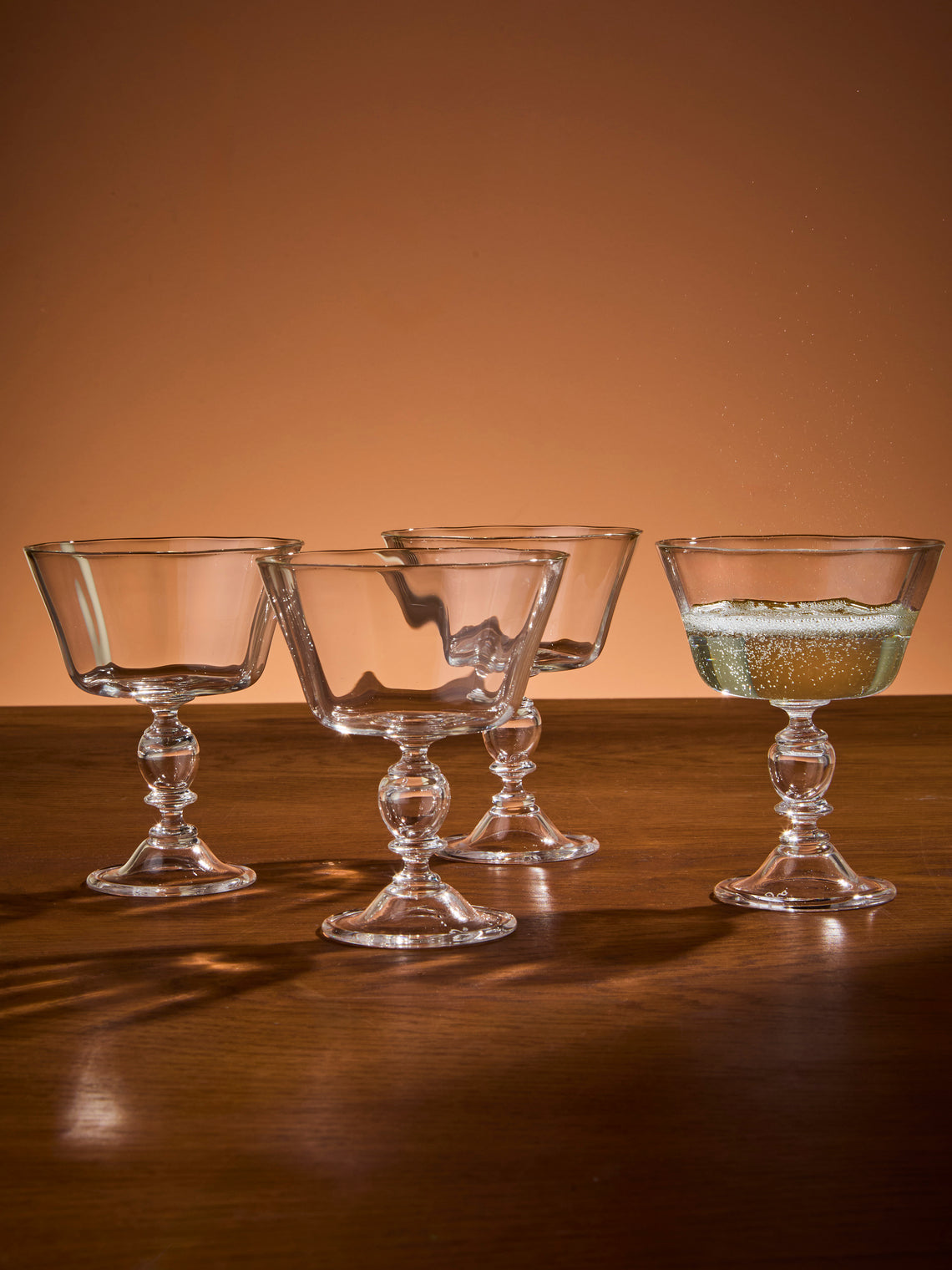 Akua Objects - Alban Crystal Champagne Coupes (Set of 4) - Clear - ABASK