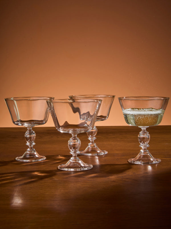 Akua Objects - Alban Crystal Champagne Coupes (Set of 4) - Clear - ABASK