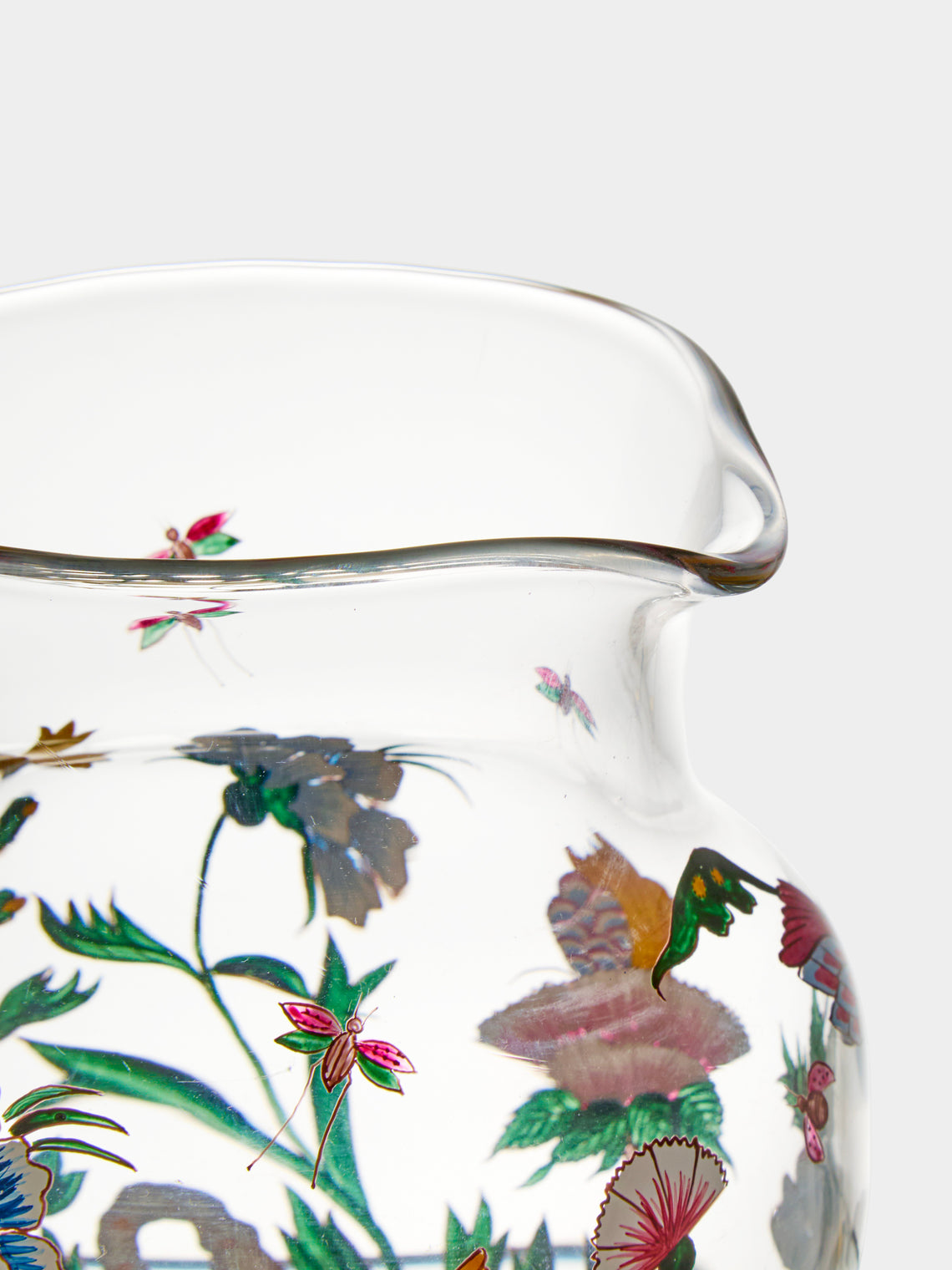 Lobmeyr - Chinese Flowers Hand-Blown Crystal Water Pitcher - Clear - ABASK