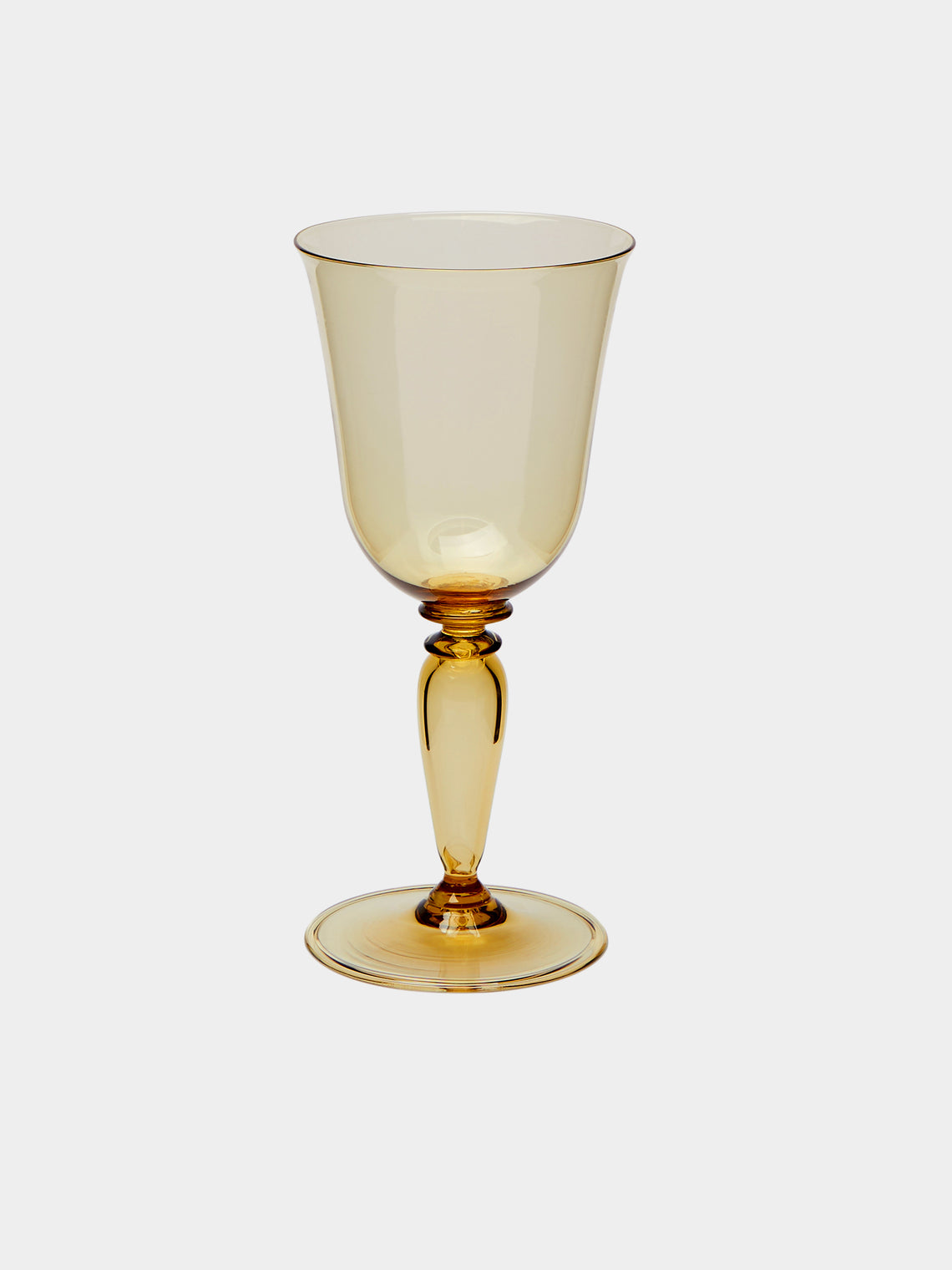 Yali Glass - Roma Hand-Blown Murano White Wine Glasses (Set of 2) - Yellow - ABASK- 
