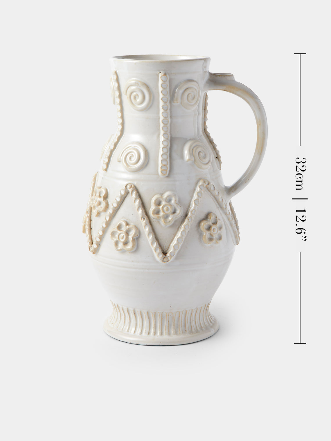 Antique and Vintage - 1940s Émile Tessier Ceramic Vase (12.5in/32cm) - White - ABASK