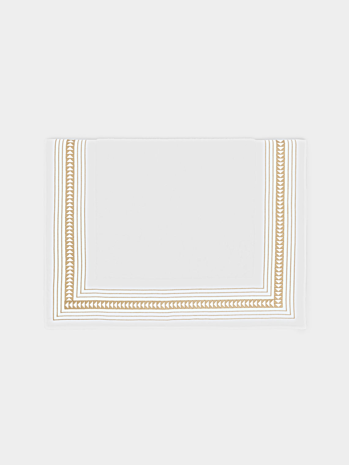 Loretta Caponi - Arrows Hand-Embroidered Cotton Bath Mat - White - ABASK