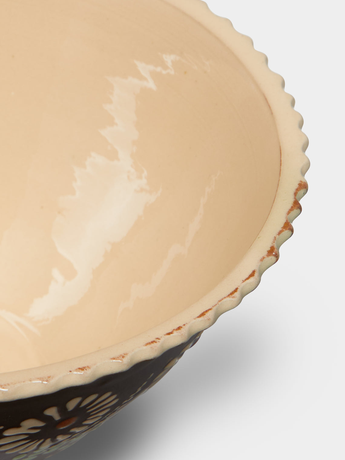 Poterie d’Évires - Flowers Hand-Painted Ceramic Fluted Bowl -  - ABASK