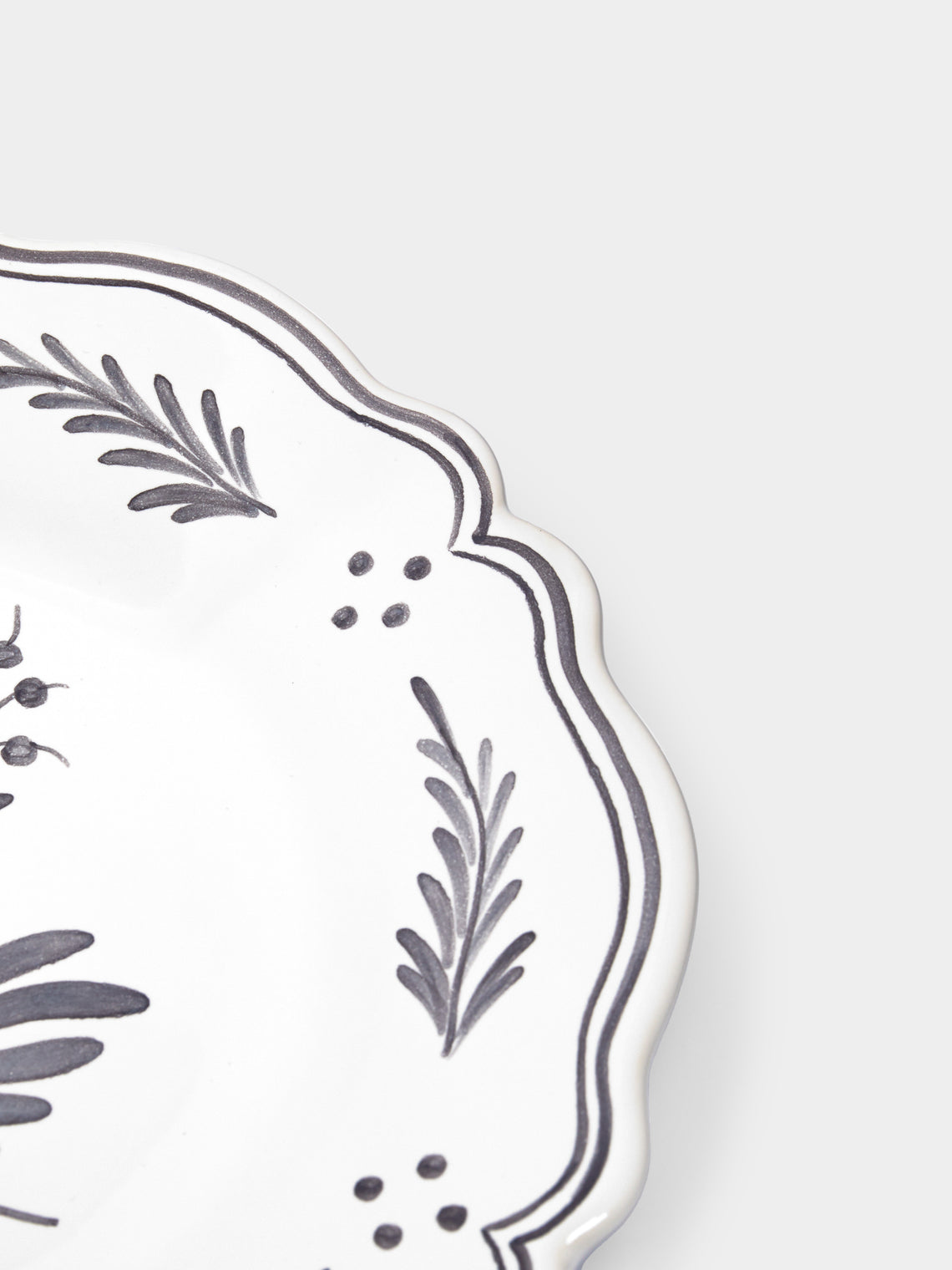 Bourg Joly Malicorne - Antique Fleurs Hand-Painted Ceramic Dessert Plates (Set of 4) -  - ABASK