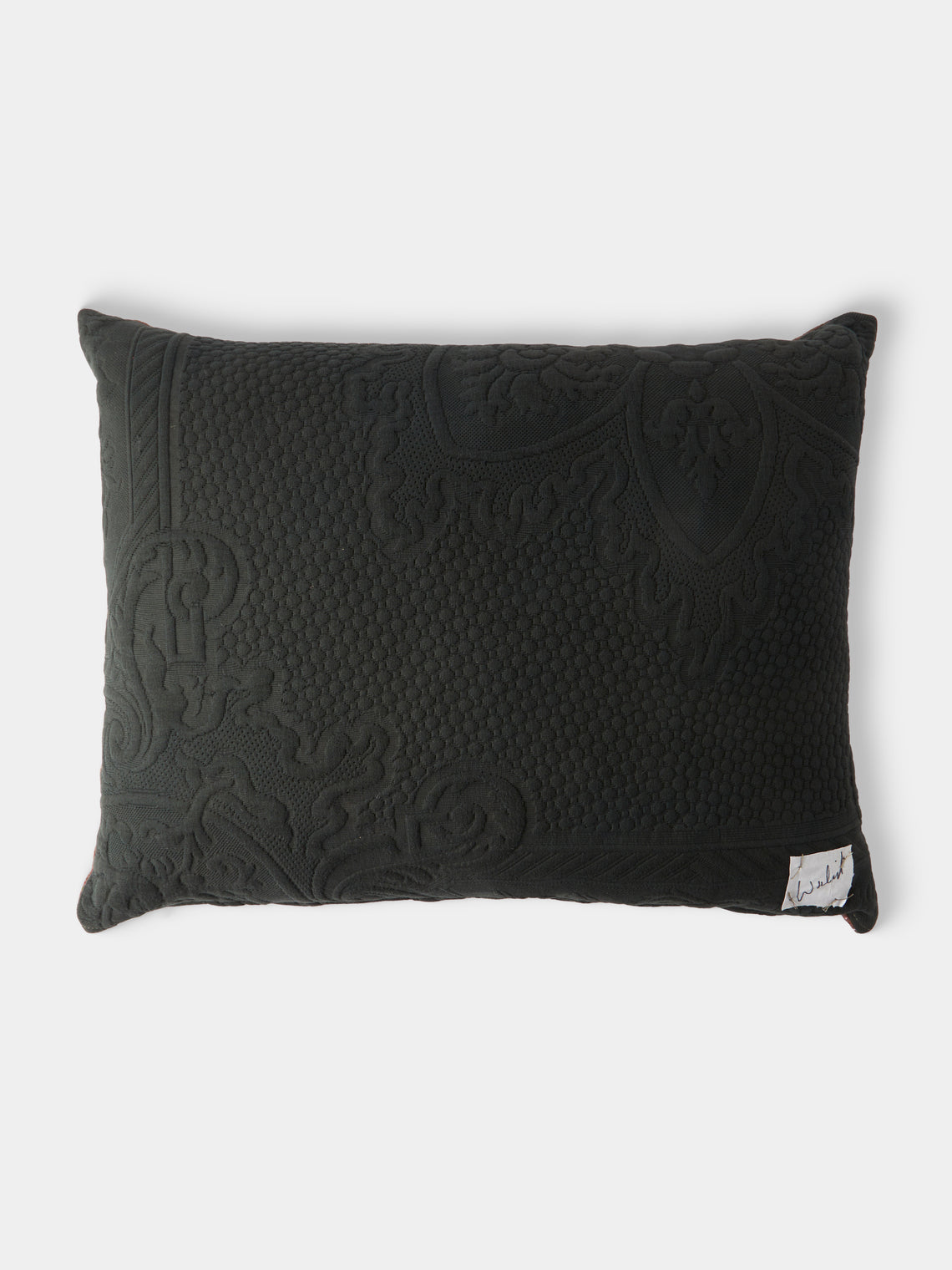 By Walid - 1910s Needlepoint Wool, Linen and Cotton Cushion (25.5in/65cm) - Multiple - ABASK