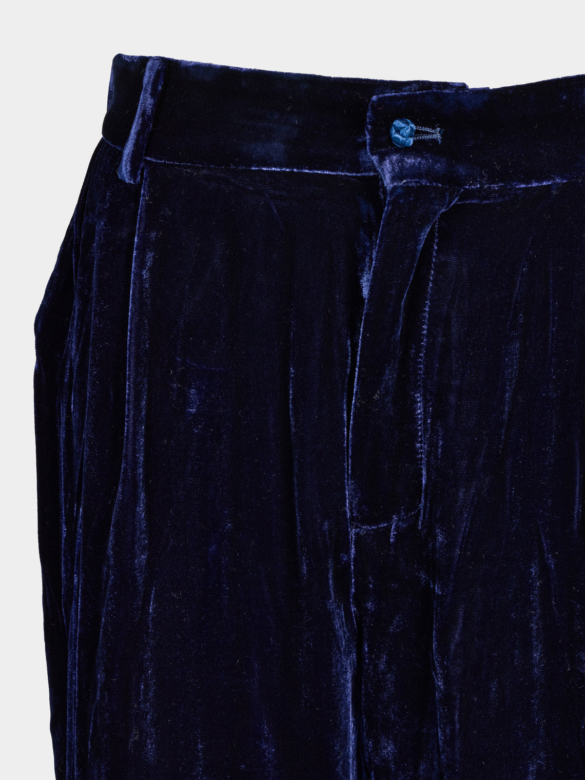 Yali Milano - Velvet Trousers | Size: S - Navy - ABASK