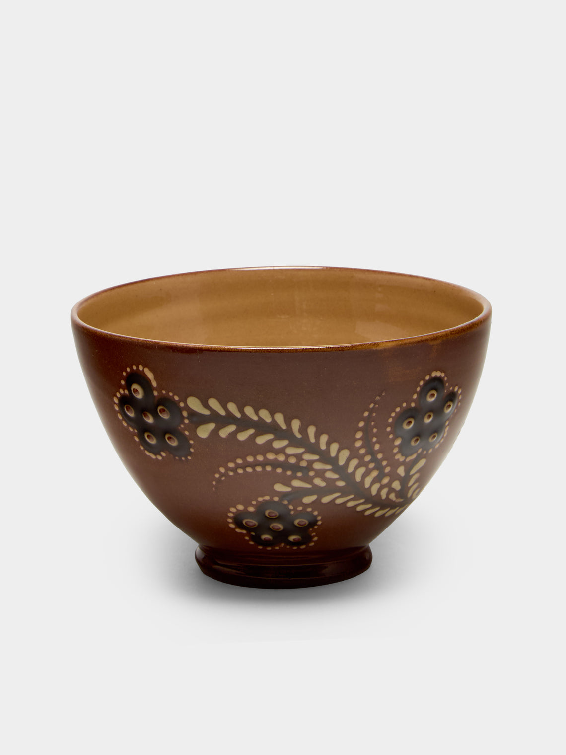 Poterie d’Évires - Flowers Hand-Painted Ceramic Bowls (Set of 6) - Light brown - ABASK