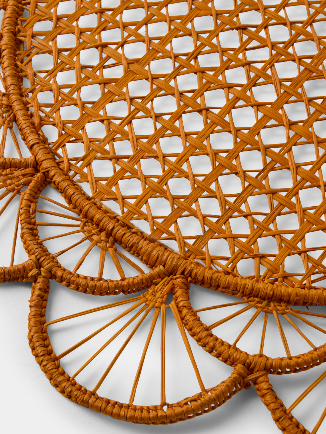 CasaLatina - Margarita Handwoven Iraca Palm Placemats (Set of 4) - Orange - ABASK