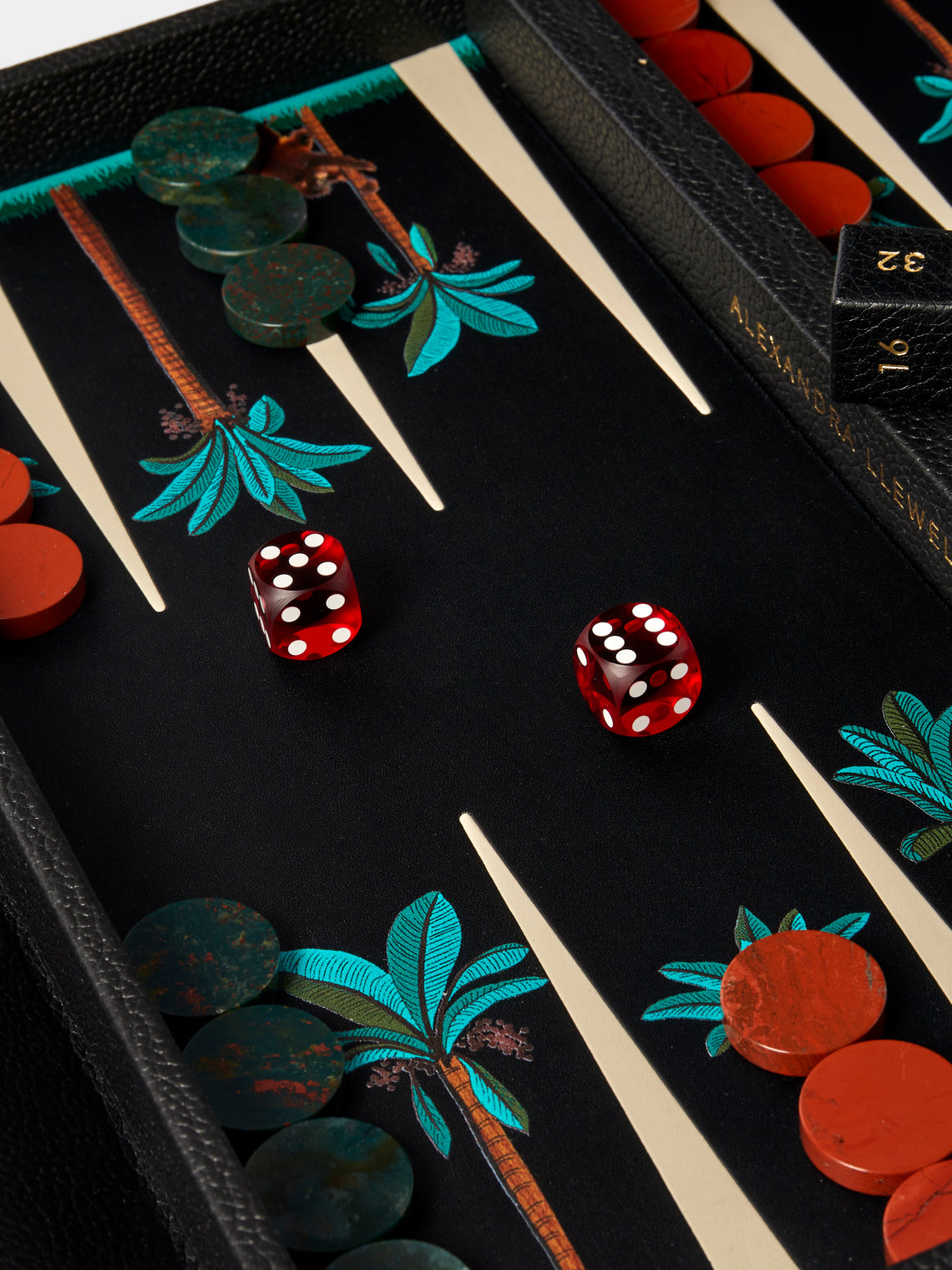 Alexandra Llewellyn - On Safari: Monkey Leather Travel Backgammon Set - Black - ABASK