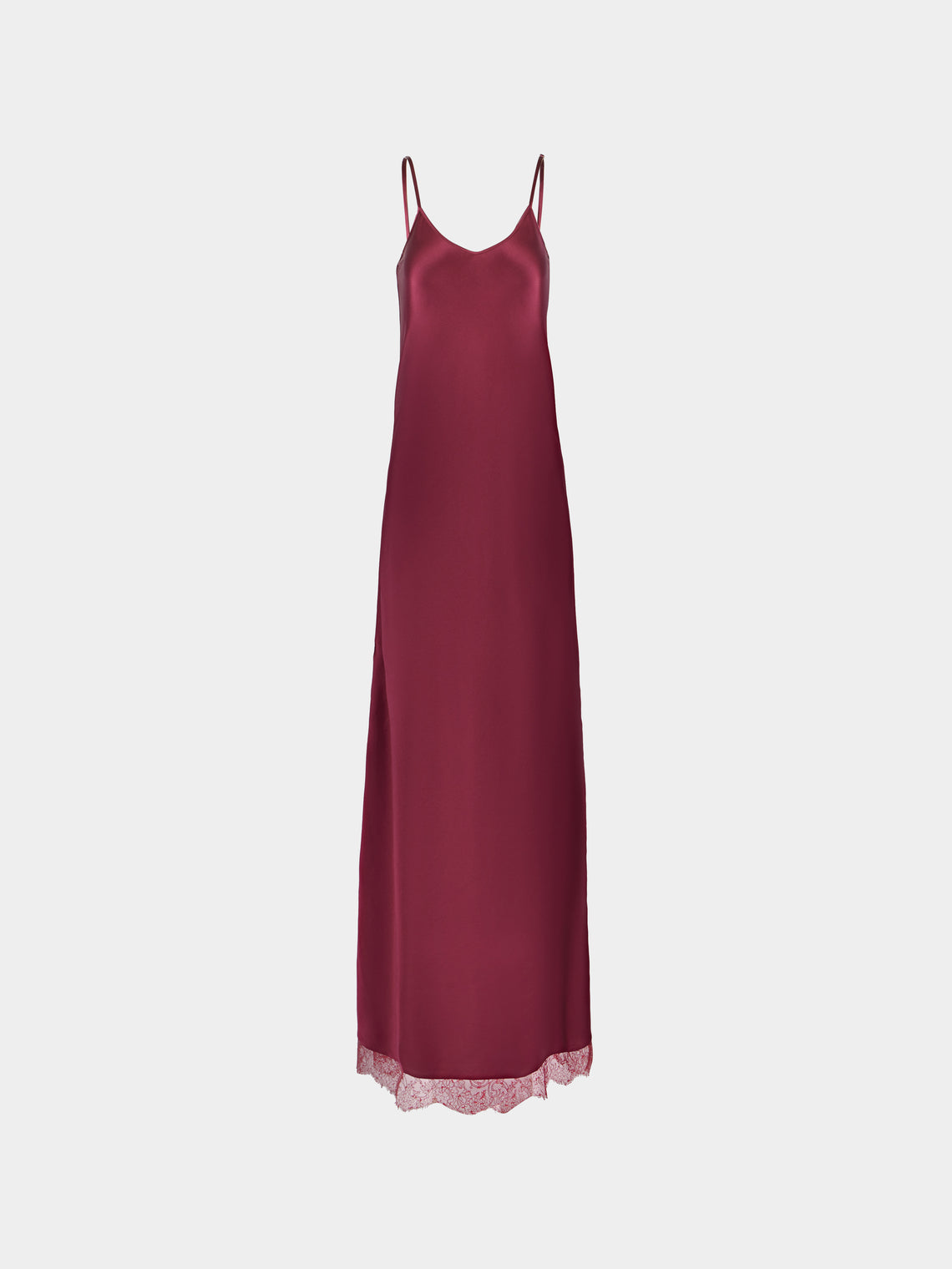 Ryan Roche - Silk and Lace Long Slip Dress | Size: S - Red - ABASK - 