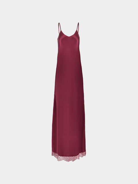 Ryan Roche - Silk and Lace Long Slip Dress | Size: S - Red - ABASK - 