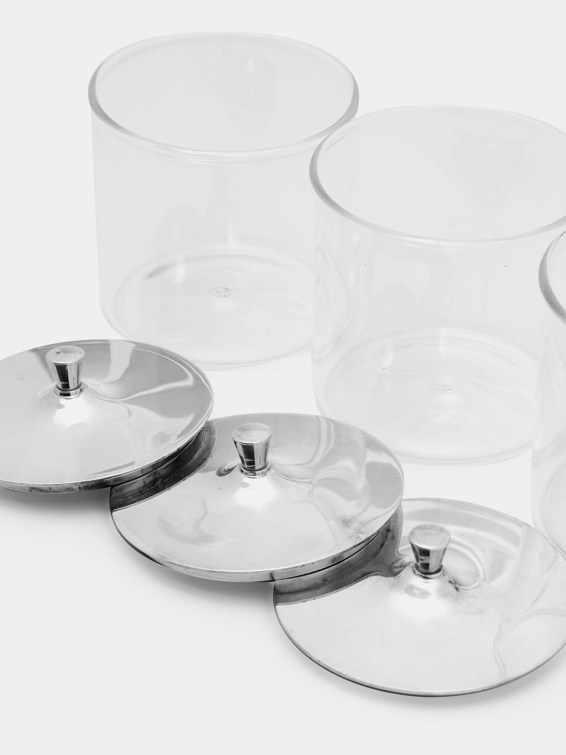 Antique and Vintage - 1950s Gio Ponti Silver-Plated and Glass Jars (Set of 3) -  - ABASK