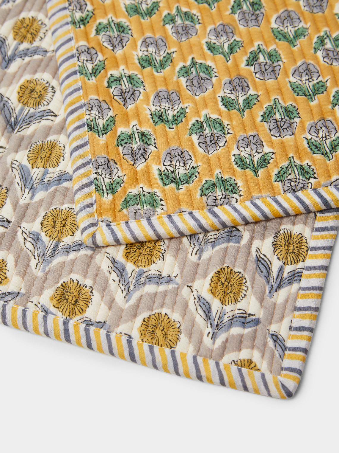 The Table Love - The Breakfast Hand-Printed Cotton Reversible Placemats (Set of 4) -  - ABASK