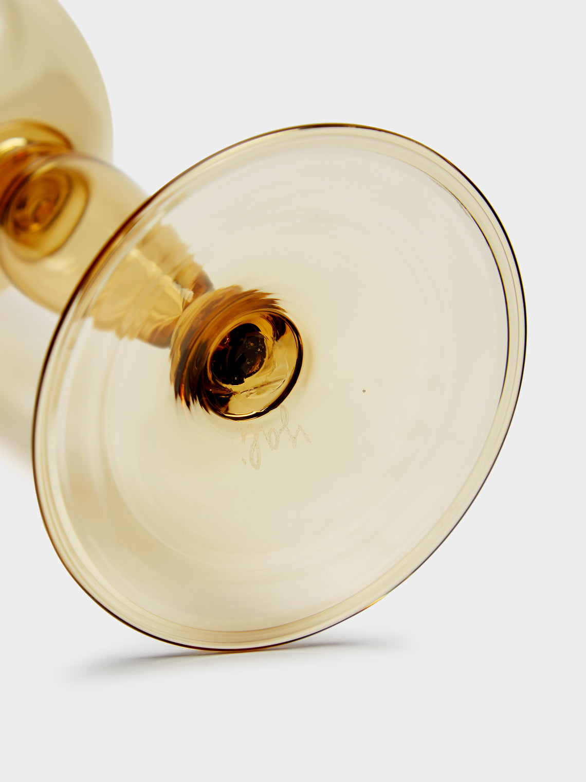 Yali Glass - Roma Hand-Blown Murano White Wine Glasses (Set of 2) - Yellow - ABASK